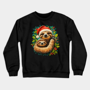 Father And Child Or Mother And Child Sloth Christmas Crewneck Sweatshirt